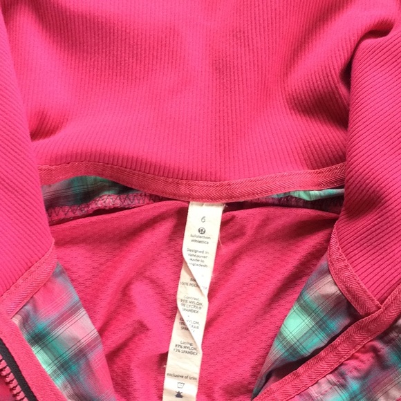 Lululemon - Run Reflection Half Zip Jacket - Senorita Pink Plaid - Picture 10 of 11